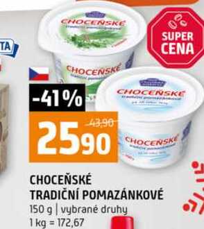CHOCENSKE TRADIČNÍ POMAZÁNKOVÉ 150 g vybrané druhy