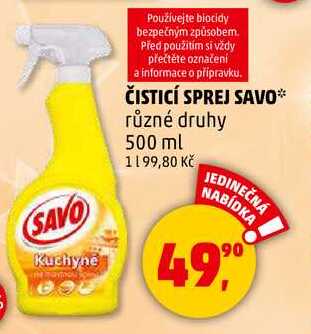 ČISTICÍ SPREJ SAVO, 500 ml