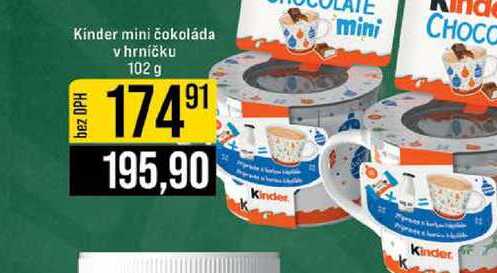 Kinder mini čokoláda v hrníčku 102 g