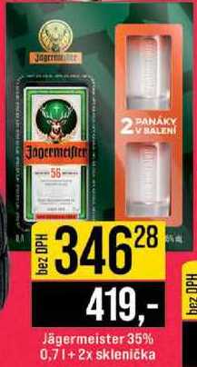 Jägermeister 35% 0,7l+2x sklenička