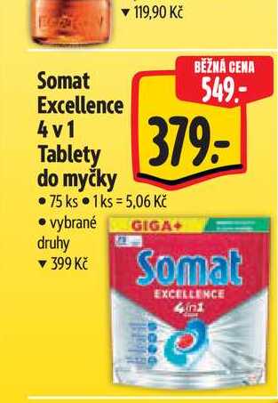Somat Excellence 4v1 Tablety do myčky 75 ks