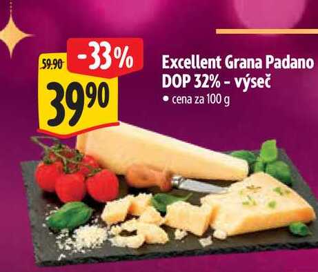 Excellent Grana Padano DOP 32% - výseč  100 g 