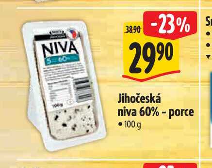   Jihočeská niva 60% - porce  100 g 