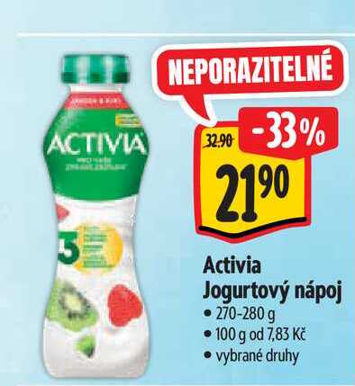  Activia Jogurtový nápoj 270-280 g  v akci