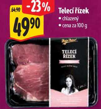 Telecí řízek, cena za 100 g