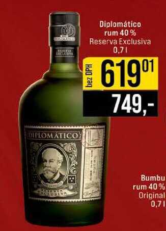 Diplomático rum 40% Reserva Exclusiva 0,7l