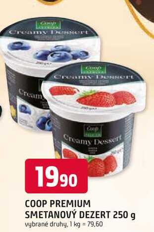 COOP PREMIUM SMETANOVÝ DEZERT 250 g
