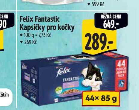 Felix kapsičky pro kočky 44x85 g, vybrané druhy