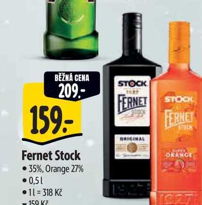 Fernet Stock 35%, Orange 27% 0,5 l