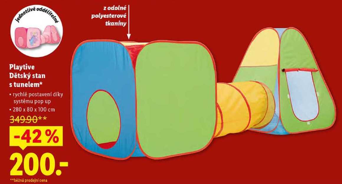 Playtive Dětský stan s tunelem