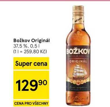 Božkov Originál 37.5%, 0,5 l