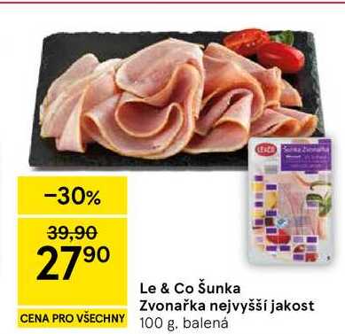 Le & Co Šunka Zvonařka nejvyšší jakost, 100 g