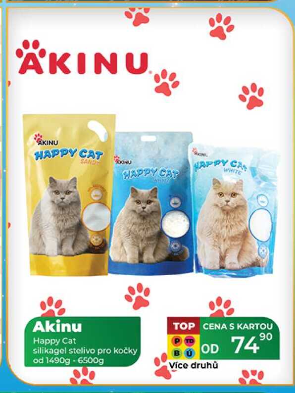 Akinu Happy Cat silikagel stelivo pro kočky od 1490g - 6500g