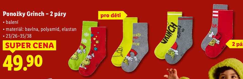 Ponožky Grinch - 2 páry