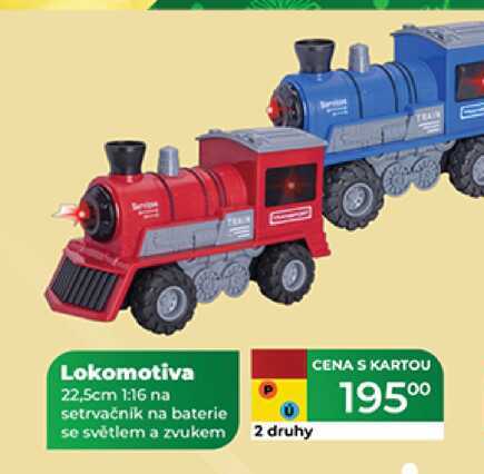 Lokomotiva 22,5cm 1:16 na setrvačník na baterie se světlem a zvukem