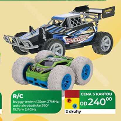 R/C buggy terénni 25cm 27MHz. auto akrobatické 360° 15,7cm 2,4GHz