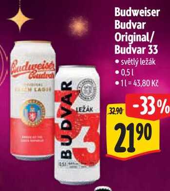 Budweiser Budvar 33, 0,5 l