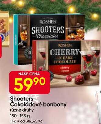 ROSHEN Čokoládové bonbony různé druhy 150-155 g