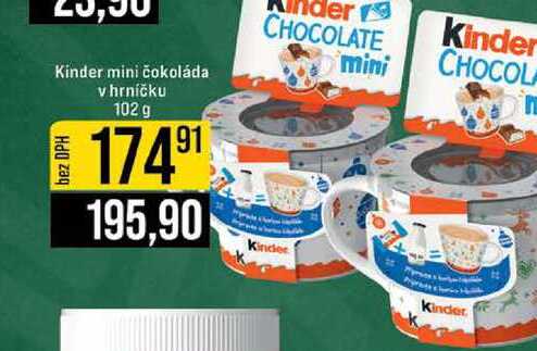 Kinder mini čokoláda v hrníčku 102 g