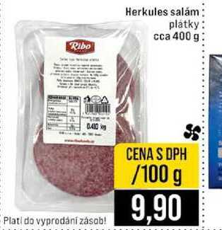 Herkules salám plátky cca 400 g 100g