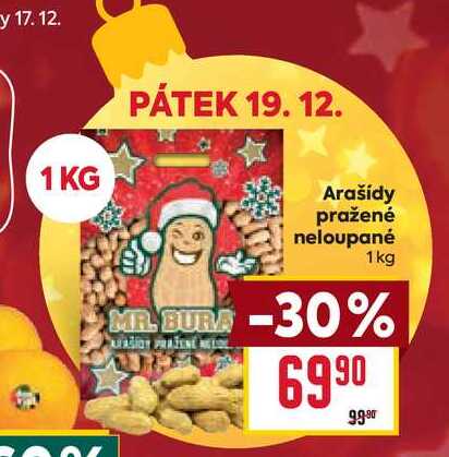 Arašídy pražené neloupané 1kg