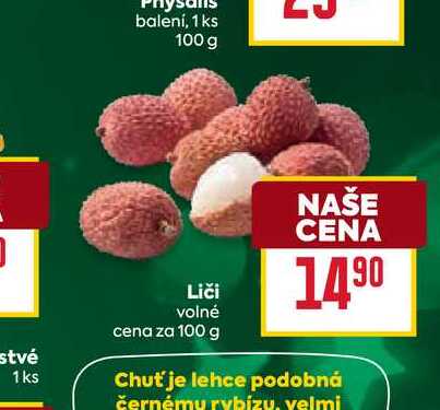 Liči volné cena za 100 g