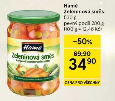 Hamé Zeleninová směs, 530 g, pevný podíl 280 g