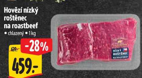 Hovězí nízký roštěnec na roastbeef, 1 kg