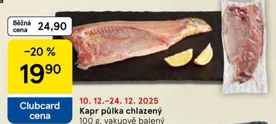 Kapr půlka chlazený, 100 g. vakuově balený 