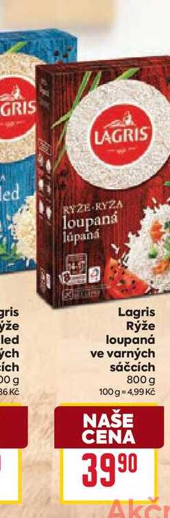 Lagris Rýže loupaná ve varných sáčcích 800 g