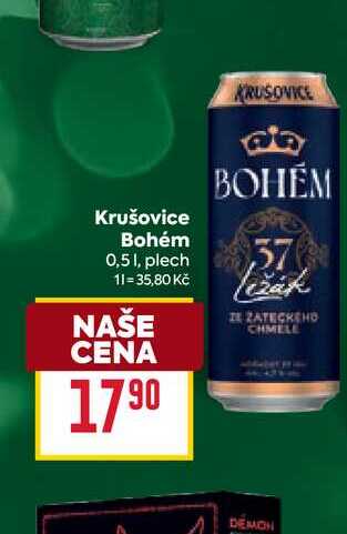 Krušovice Bohém 0,51, plech 