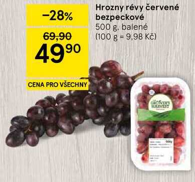 Hrozny révy červené bezpeckové, 500 g. balené