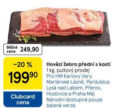 Hovězí žebro přední s kostí, 1 kg