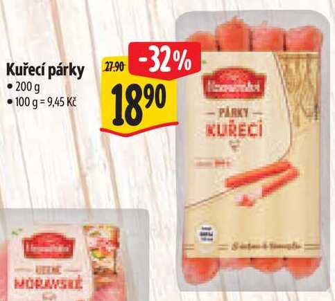 Kuřecí párky, 200 g