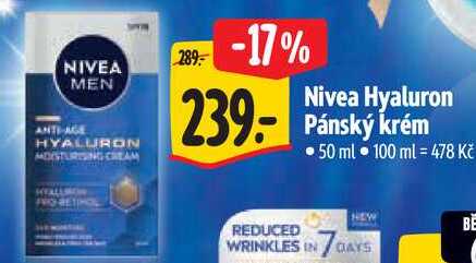 Nivea Hyaluron Pánský krém, 50 ml