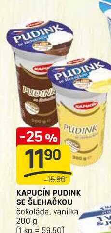KAPUCÍN PUDINK SE ŠLEHAČKOU čokoláda, vanilka 200 g
