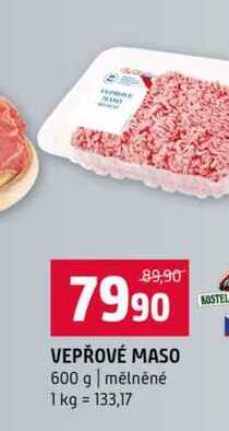 VEPŘOVÉ MASO 600 g mělněné 1 kg 