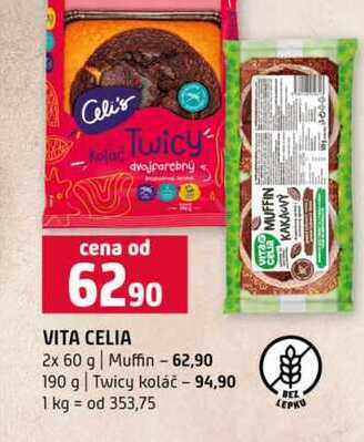 VITA CELIA 2x 60 g Muffin 190 g Twicy koláč 