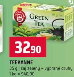TEEKANNE 35 g čaj zelený vybrané druhy 