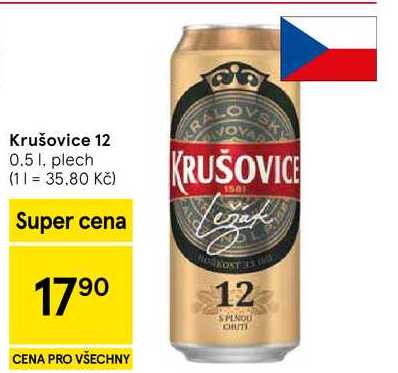 Krušovice 12, 0.5 l v akci