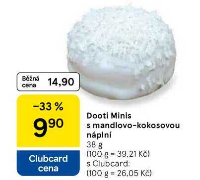 BěžnDooti Minis s mandlovo-kokosovou náplní, 38 g 