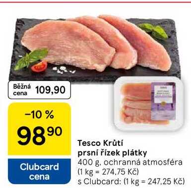 Tesco Krůtí prsní řízek plátky, 400 g