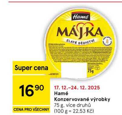 Hamé Konzervované výrobky, 75 g, více druhů  