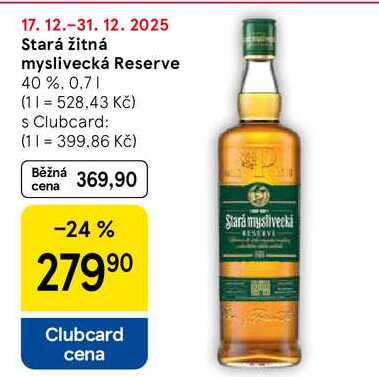 Stará žitná myslivecká Reserve 40 %, 0.7 l