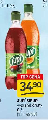 JUPÍ SIRUP vybrané druhy 0,7l