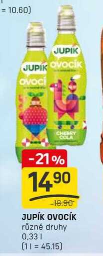 JUPÍK OVOCÍK různé druhy 0,33l
