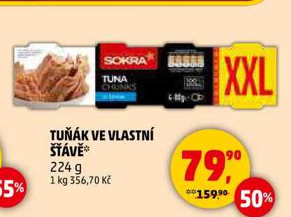 TUŇÁK VE VLASTNÍ ŠŤÁVĚ, 224 g