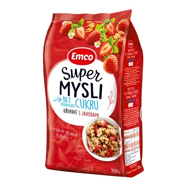 Emco Super Mysli bez přidaného cukru Křupavé s jahodami