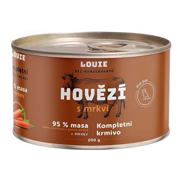 Louie Hovězí konzerva s mrkví, vitamíny a minerály pro psy
