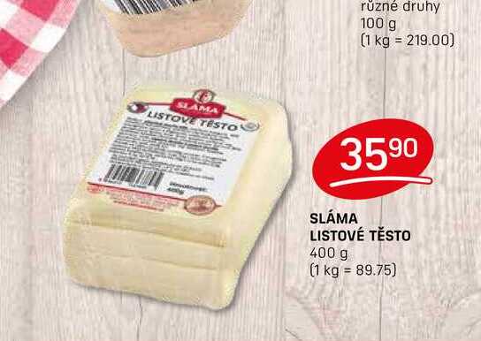 SLÁMA LISTOVÉ TĚSTO 400 g 